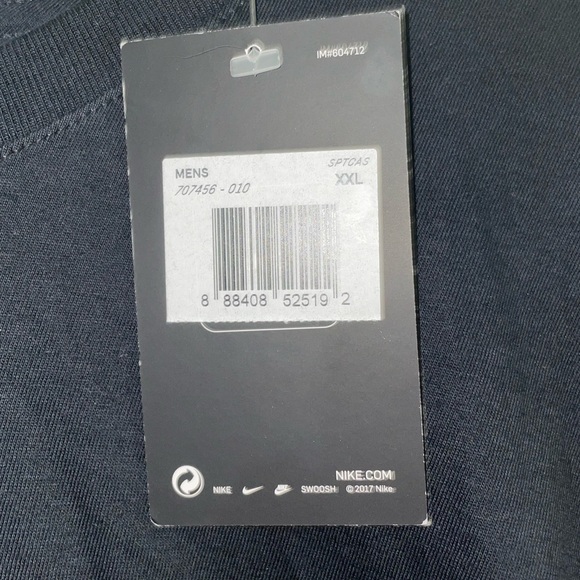 Nike Men's Black Tee with Red Swoosh NWT - Picture 2 of 4